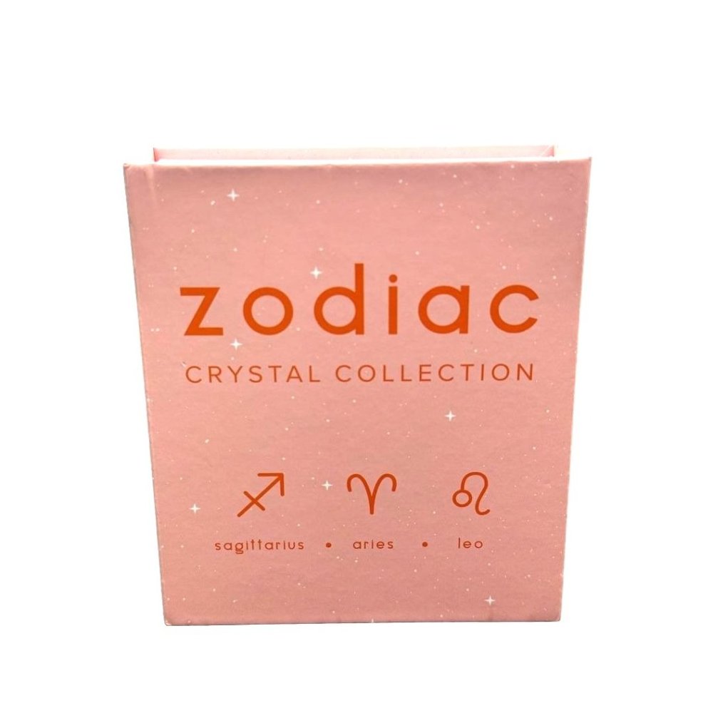 Zodiac Crystal Collection Fire Signs Sagittarius, Aries, Leo 6 Stones W/Case